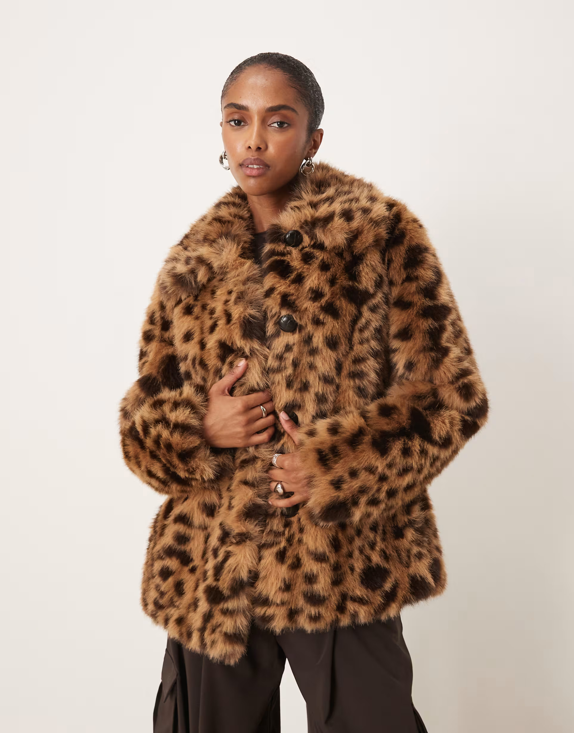 Mango faux fur jacket in leopard print | ASOS (Global)
