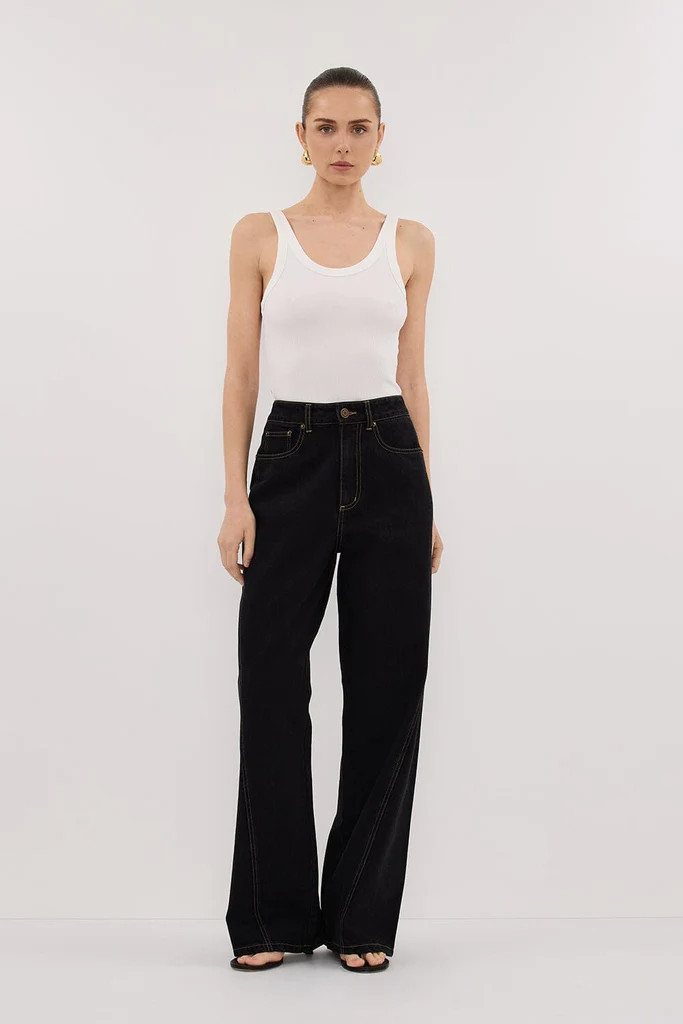 CARSON JET BLACK TALL WIDE LEG JEAN | DISSH