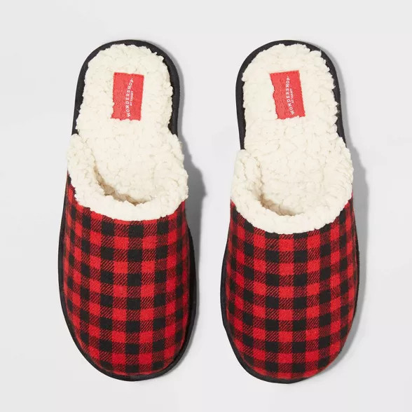 Men's Family Sleep Adult Plaid Slippers - Wondershop™ Red | Target