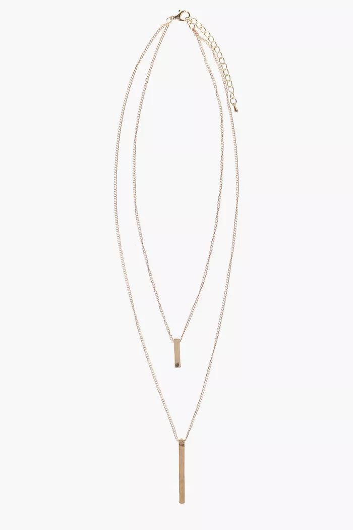Double Bar Layered Necklace | boohoo (US & Canada)
