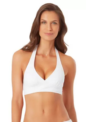Anne Cole Women's Live in Color Tie Back Marilyn Bikini Swim Top, White, Medium | Belk