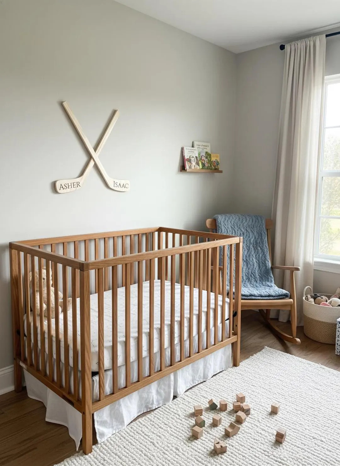Personalized Hockey Nursery Wall Decor | Custom Engraved Crossed Hockey Sticks | Baby Boy Sports ... | Etsy (CAD)