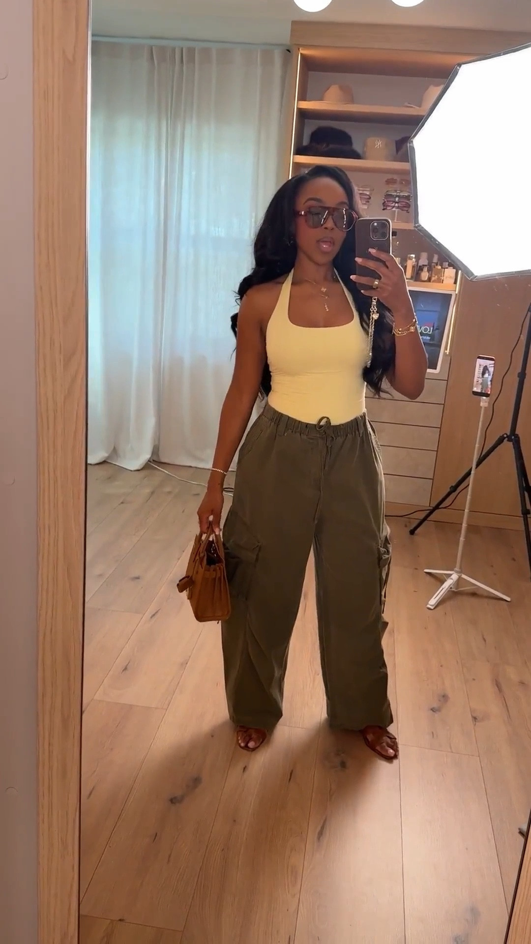 Effortless off-duty energy 🤎

Perfect for: brunch, travel days, casual date night, errands, vacation outfits beach, and everyday elevated style.

📏 Sizing:
Wearing size Small in the top  
Wearing 4 Long in the pants  

📐 Measurements:
5’4” · 138 lbs · 34D · 27” waist · 40” hips  

This post includes cargo pants outfit, olive green trousers, halter tank outfit, casual chic outfits, travel day outfit ideas, elevated basics, neutral summer styling, and everyday effortless fashion.


#LTKootd #LTKgrwm #LTKPetite