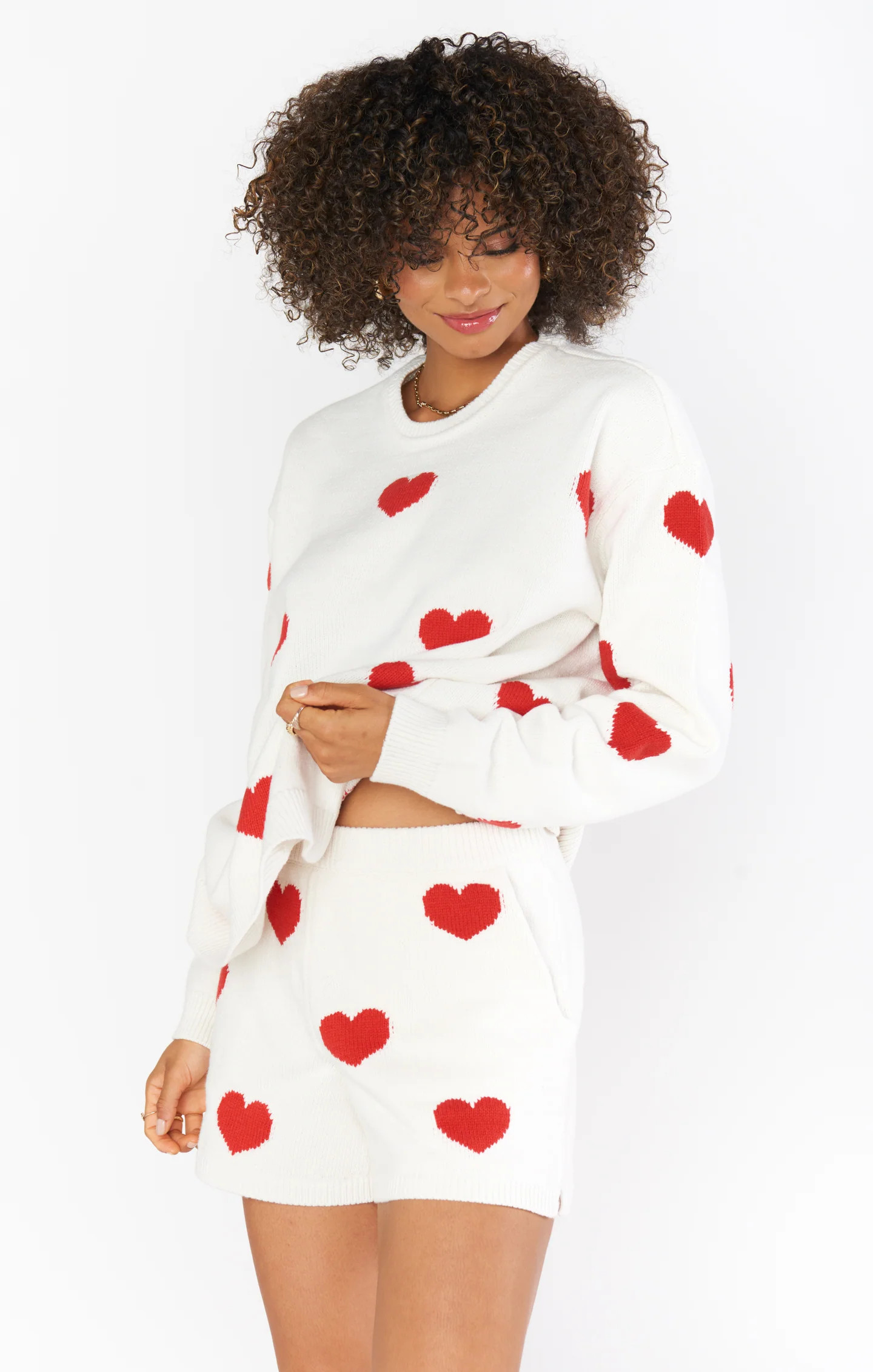 Boardwalk Shorts ~ Tossed Heart Knit Red | Show Me Your Mumu