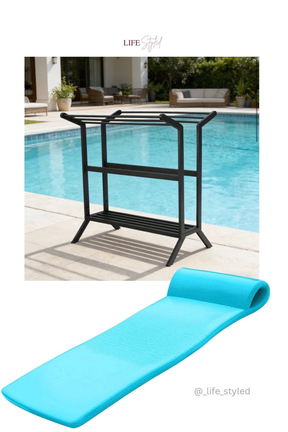 No inflating, no stress, just float ☀️💦 Pair it with a poolside towel rack and you’re set for summer. Both part of the MEMORIAL DAY DEAL happening now! 🔥

#LTKselfcare #LTKHome #LTKSeasonal