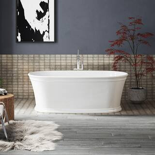 KOHLER Memoirs 60 in. Cast Resin Flatbottom Bathtub in White-K-8332-0 - The Home Depot | The Home Depot