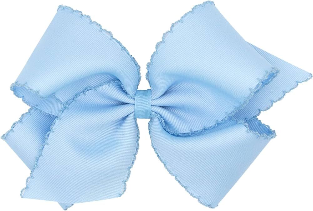 Wee Ones Girls' Classic Grosgrain Moonstitch Edge Hair Bow on a WeeStay Hair Clip, King, Millenni... | Amazon (US)