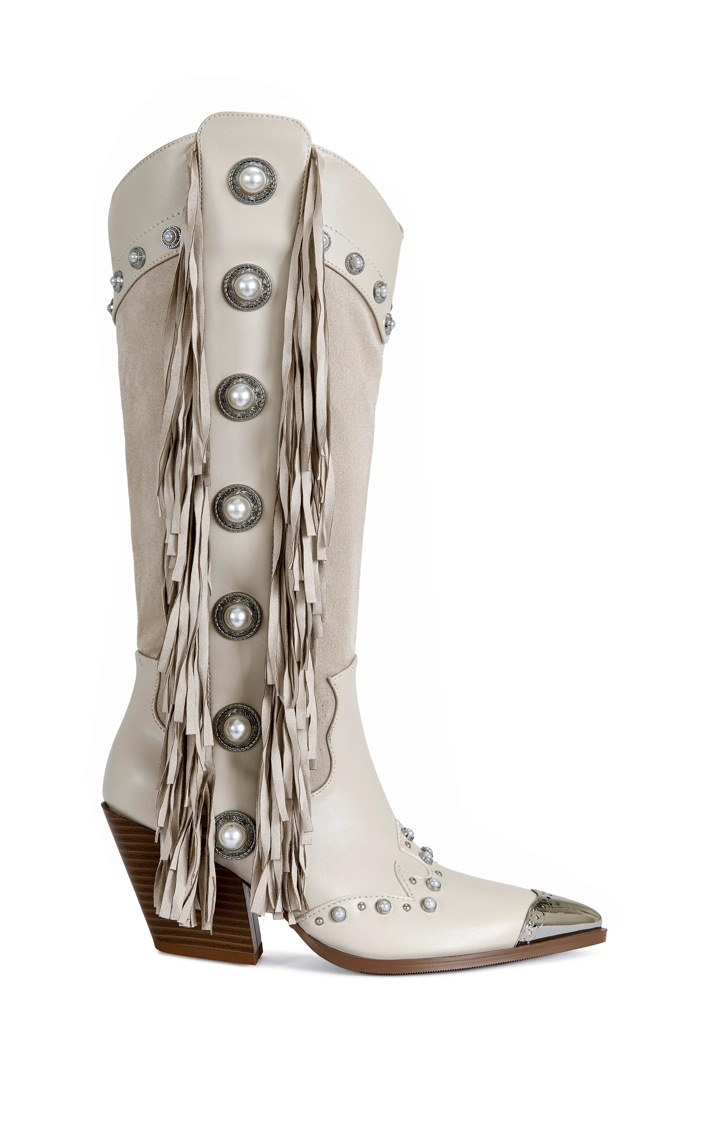 PELAGIUS-CREAM WESTERN BOOT | Azalea Wang