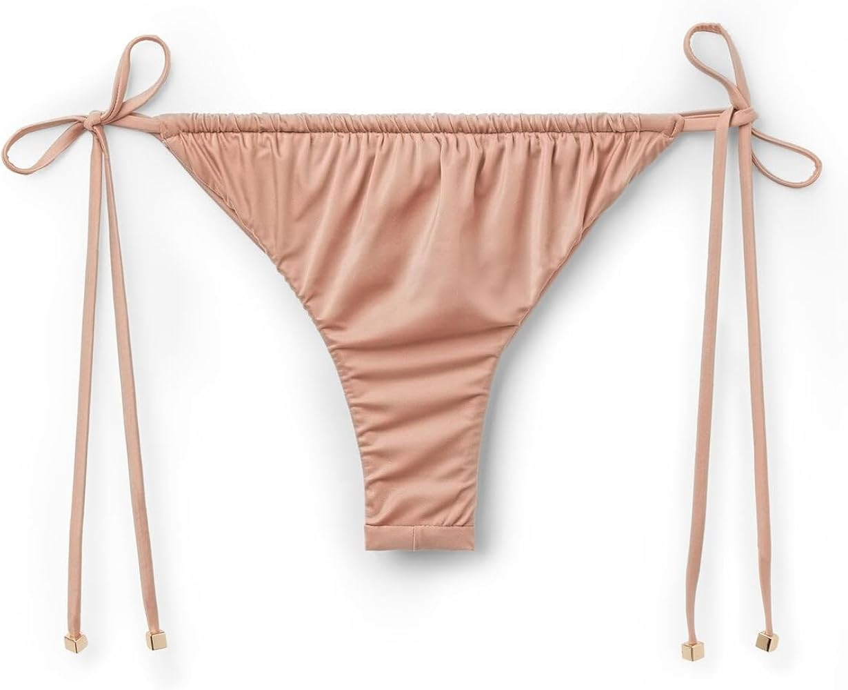 CALZEDONIA Shiny Satin Brazilian String Bikini Bottoms | Amazon (US)