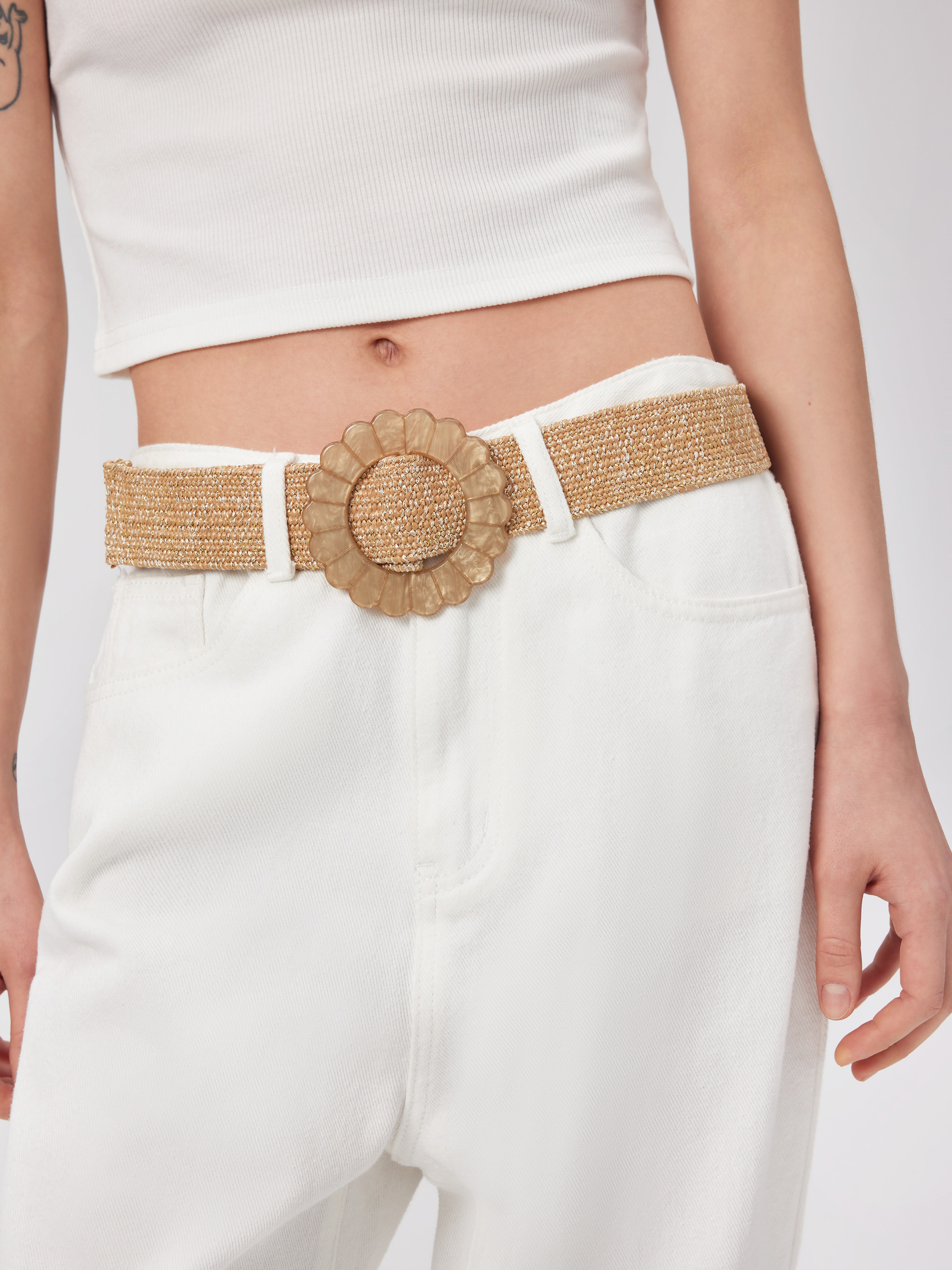 FLORAL BUCKLE BRAIDED BELT For Picnic Vacation | Cider