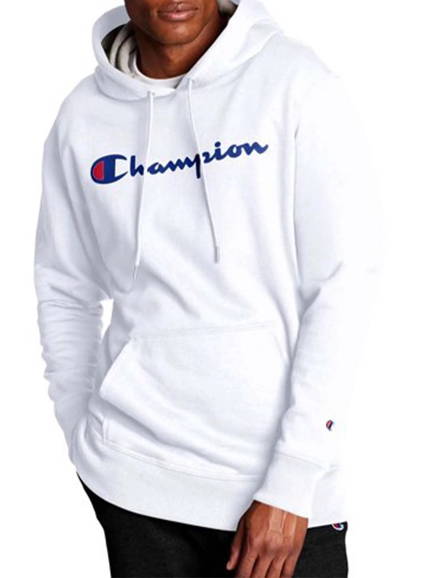 Champion Men's Powerblend Fleece Graphic Script Logo Pullover Hoodie, up to Size 2XL - Walmart.co... | Walmart (US)