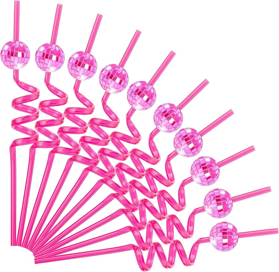 10Pack Disco Ball Straws, Mirror Disco Decorative Straws for Valentines Day Gift Christmas Birthd... | Amazon (US)