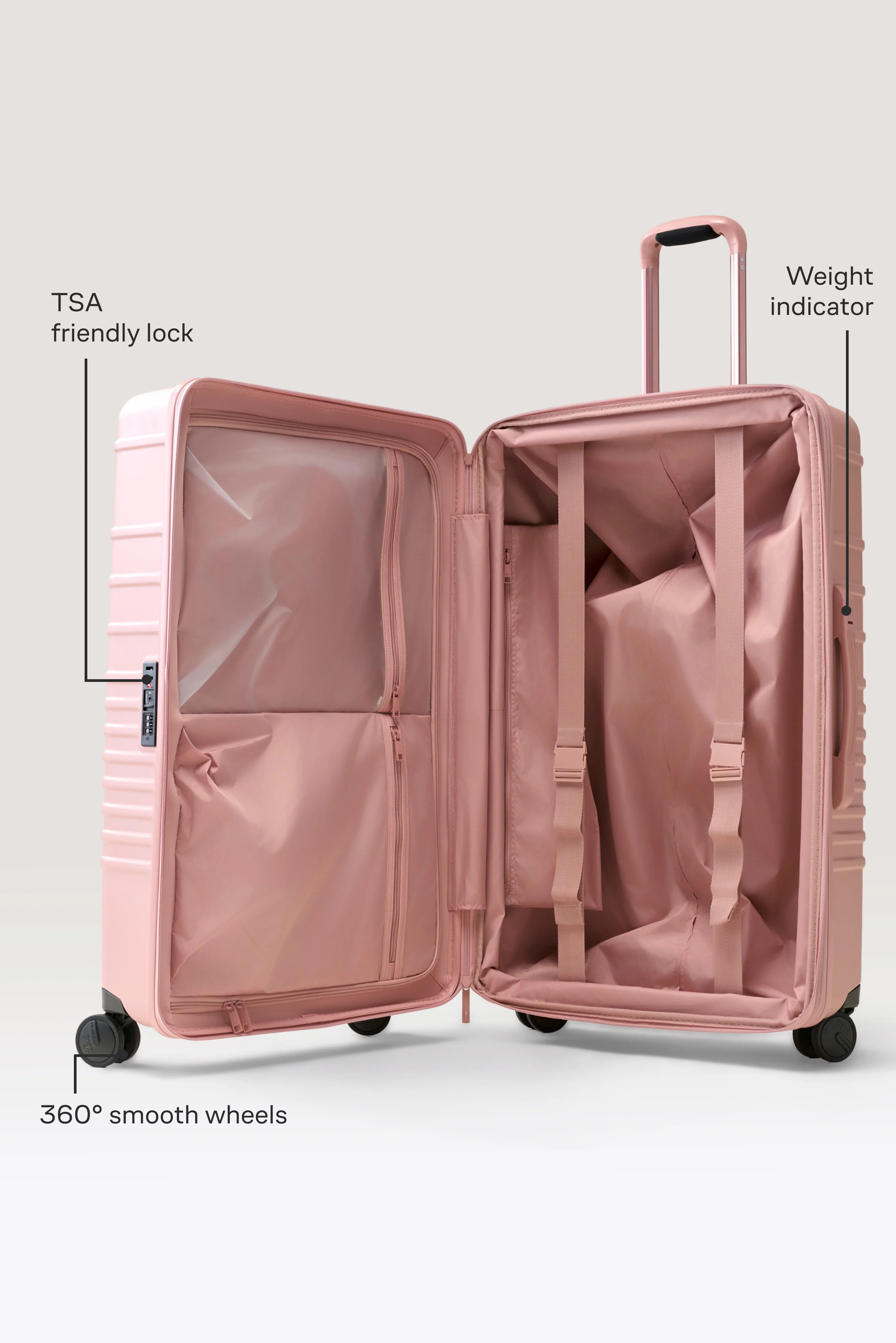 BÉIS 'The Large Check-In Luggage Cover' in Atlas Pink - Pink 29" Large Check-In Luggage Cover Pr... | BEIS