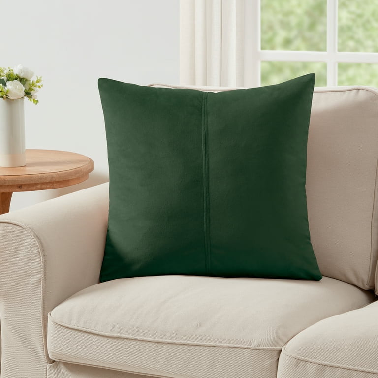 My Texas House Valentina 22" x 22" Kombu Green Velvet Decorative Pillow Cover | Walmart (US)