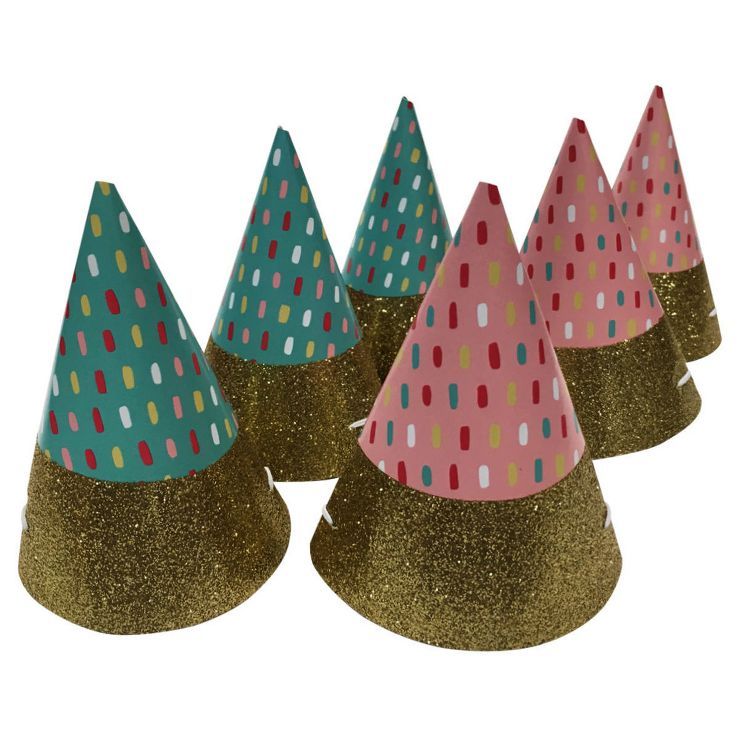 6ct Pink & Blue Mini Party Hats - Spritz™ | Target