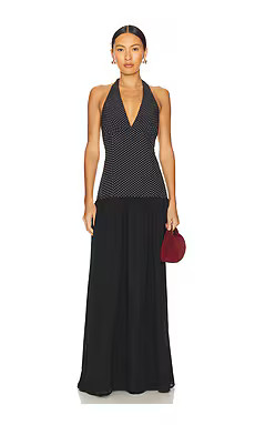 MORE TO COME Lile Maxi Dress in Black Polka Dot from Revolve.com | Revolve Clothing (Global)