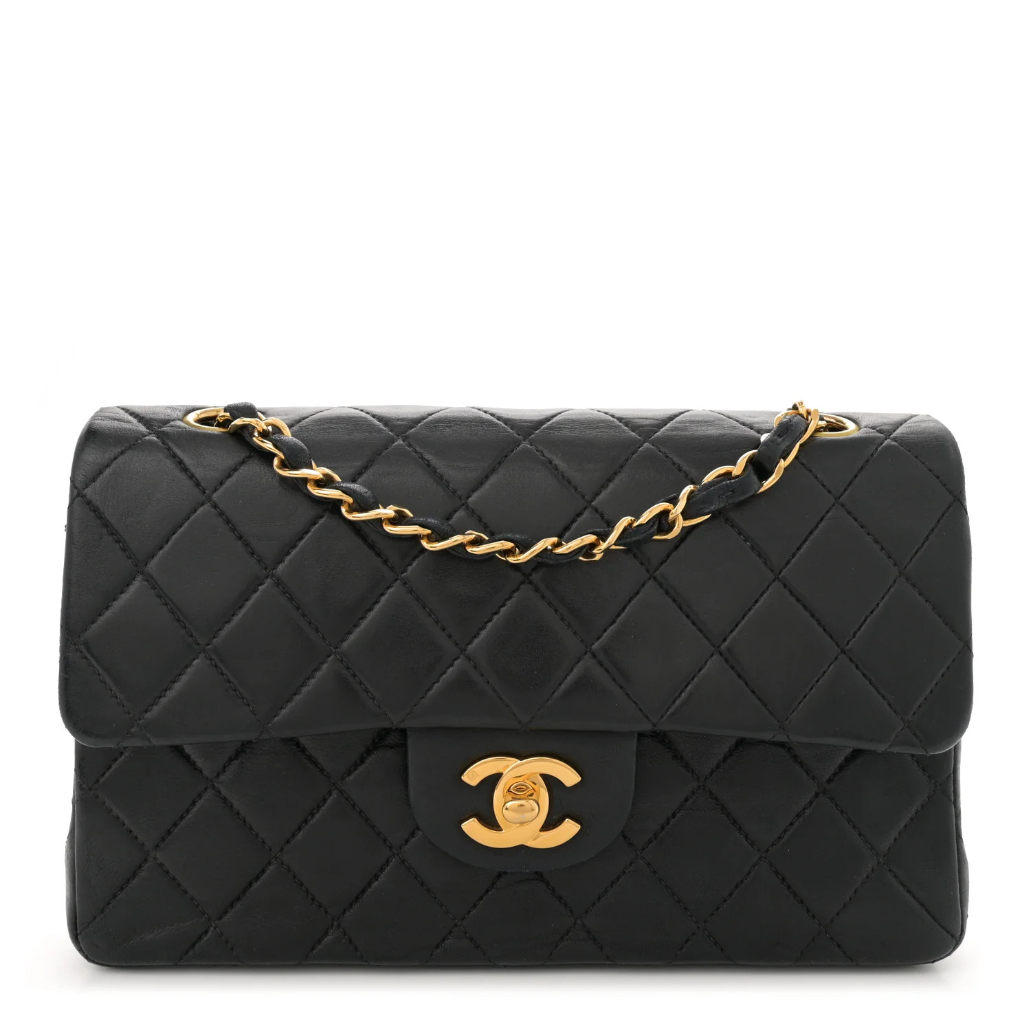 Lambskin Quilted Small Double Flap Black | FASHIONPHILE (US)