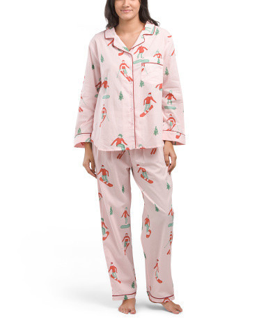 Cotton Ski Scene Pajama Set | TJ Maxx