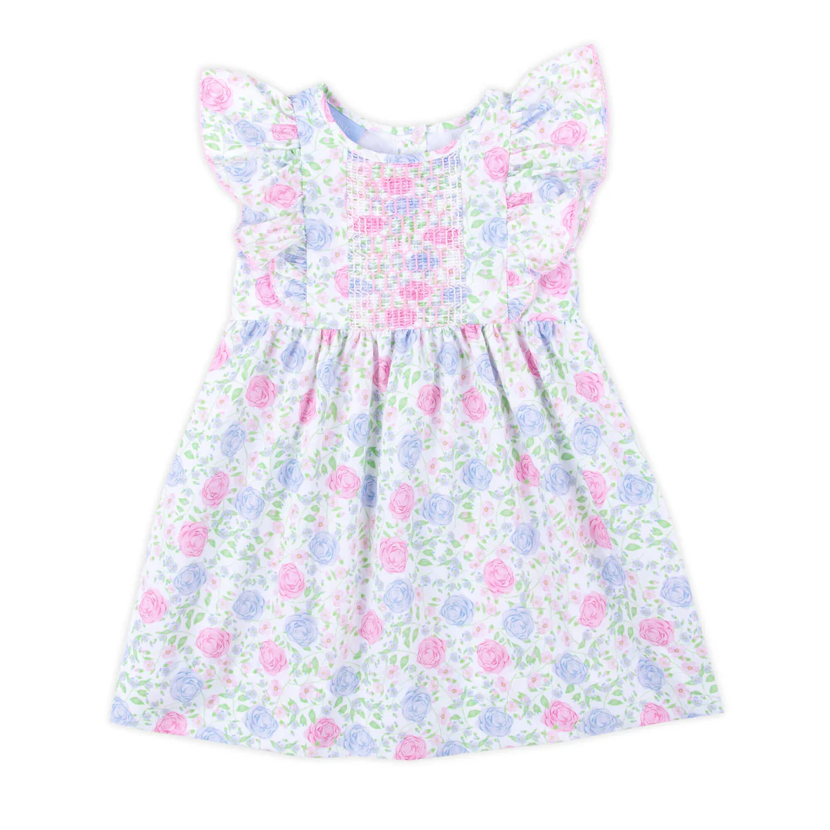 Botanical Floral Smocked Flutter Sleeve Dress | Classic Whimsy