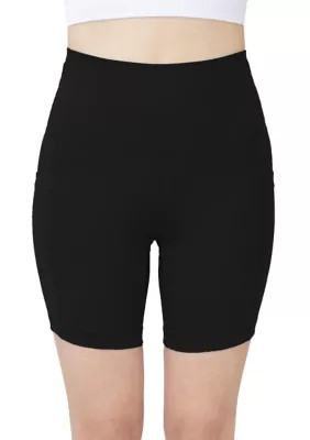 Yogalicious Women's High Waist Bike Shorts, Black, Xs | Belk