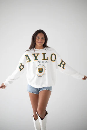 Baylor Philly Split Lantern Sleeve Crew | Gameday Social