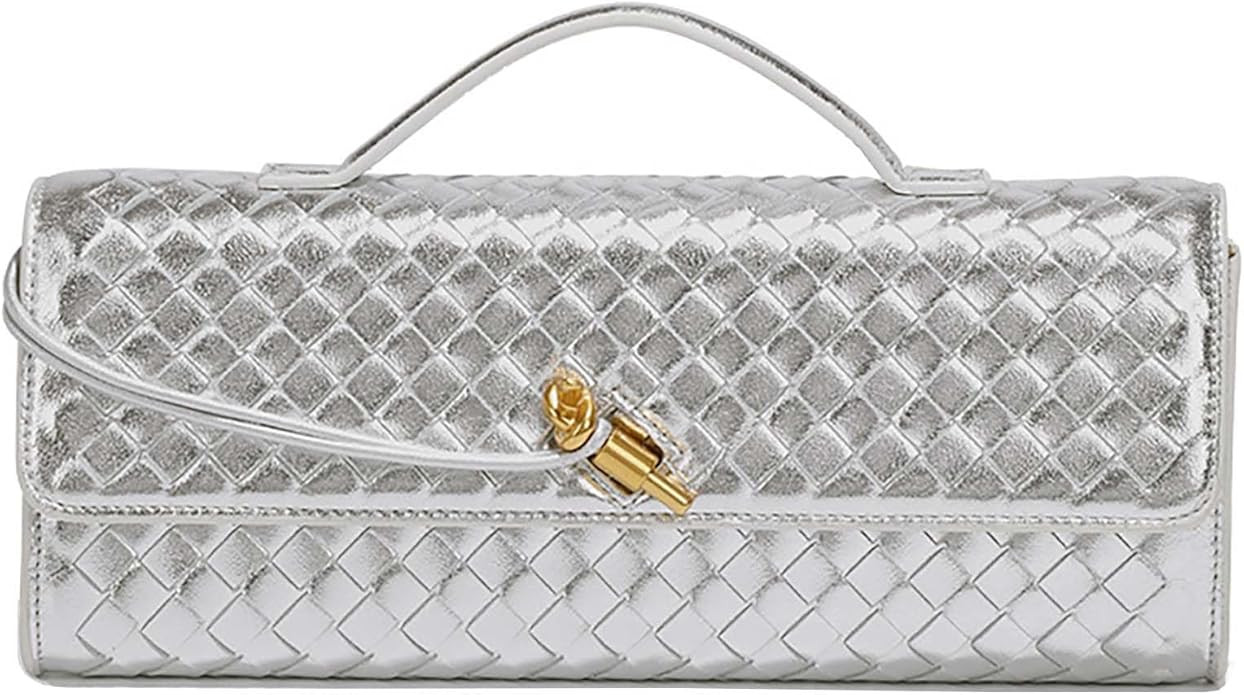 Woven Clutch Purses for Women Evening Bag Handmade Leather Shoulder Handbag Fashion Crossbody Pur... | Amazon (US)