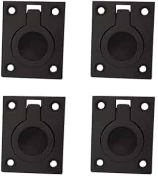 QCAA Flush Ring Pull, Solid Brass, 36.5 x45 mm, Oil Rubbed Bronze US10B, 4 Pack | Amazon (US)
