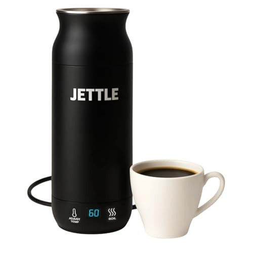 Jettle Electric Kettle - Travel Portable Heater for Coffee Tea Milk Soup - Stainless Steel Travel Water Boiler tea pot with Temperature Control - LED - Automatic Power Off - 450ml - Kitchen Appliance | Amazon (US)