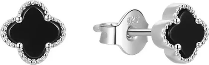 Sterling Silver Onyx Clover Earrings | Nordstrom