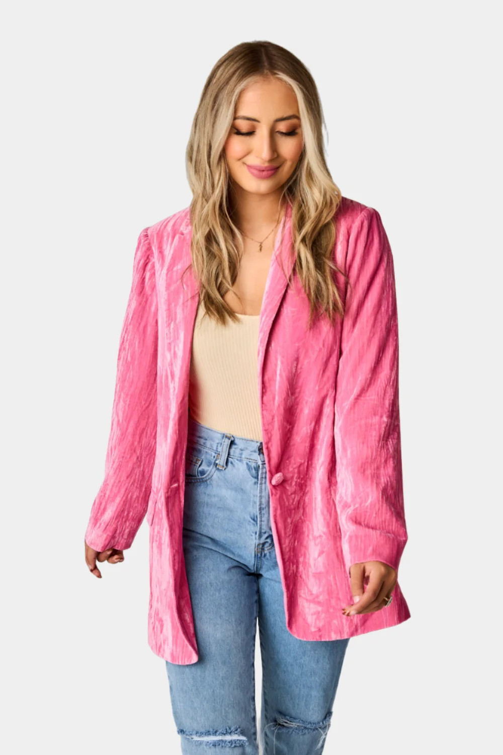 BuddyLove | Heff Crushed Velvet Blazer | Double Bubble | BuddyLove