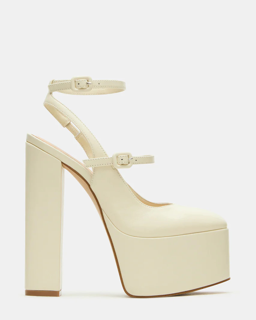 SCOTLYN Bone Leather Women's Platform Block Heel | Steve Madden (US)