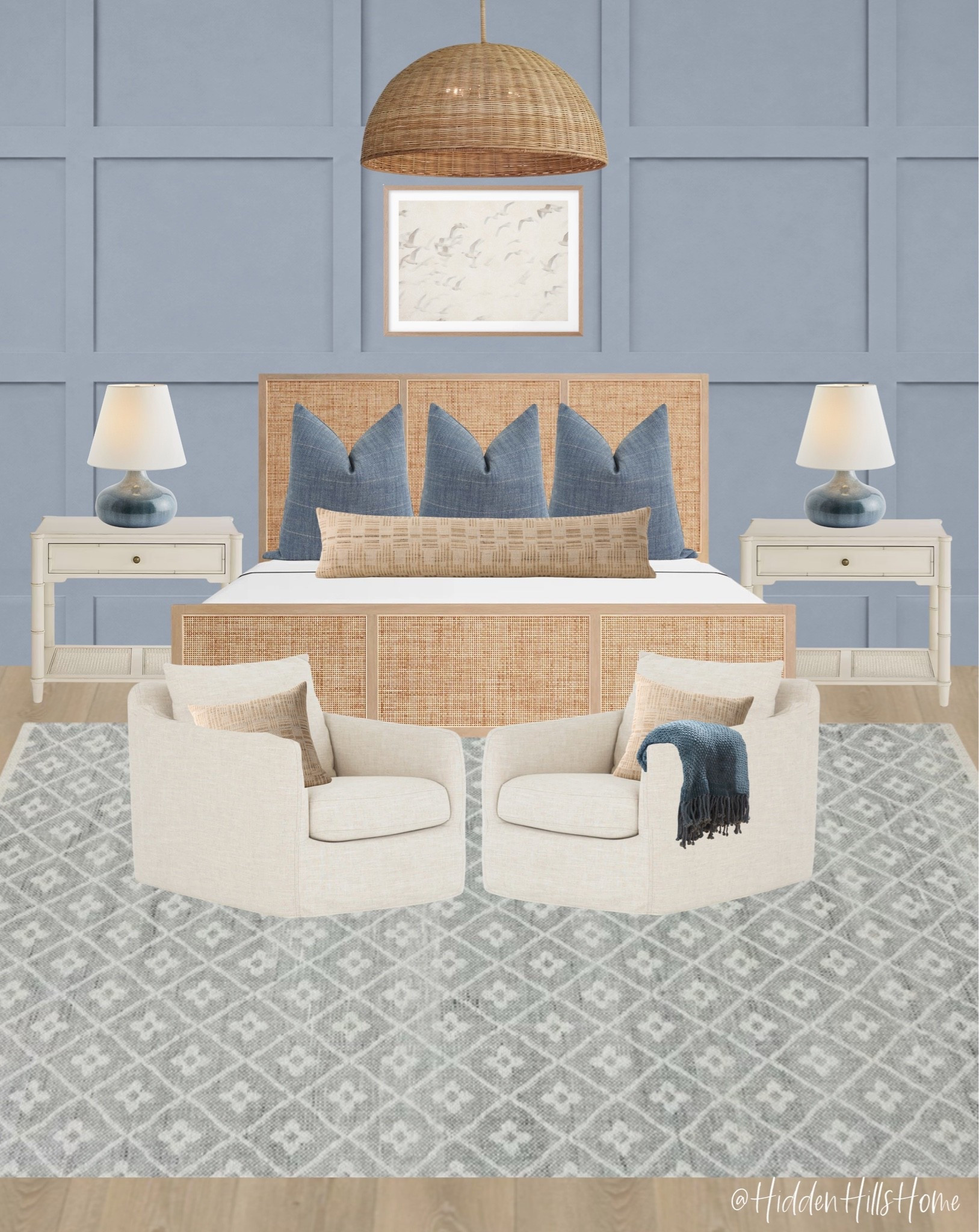 Coastal bedroom decor ideas. Bedroom design, e-design, home decor inspiration, bedding, bedroom inspiration, cane bed, nightstands

#LTKHome #LTKSaleAlert #LTKSeasonal