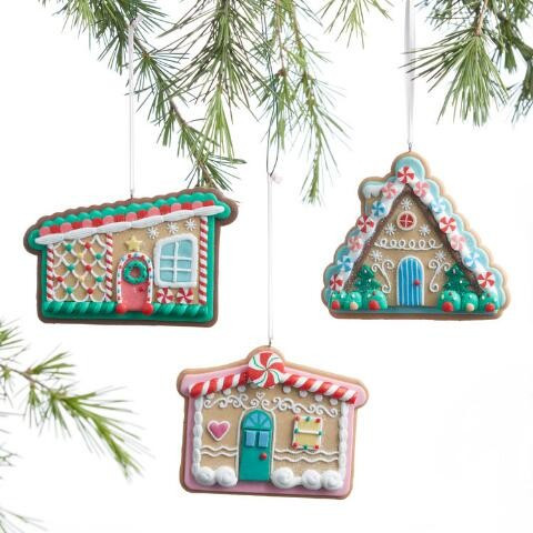 Claydough Gingerbread House Ornaments Set Of 3 | World Market