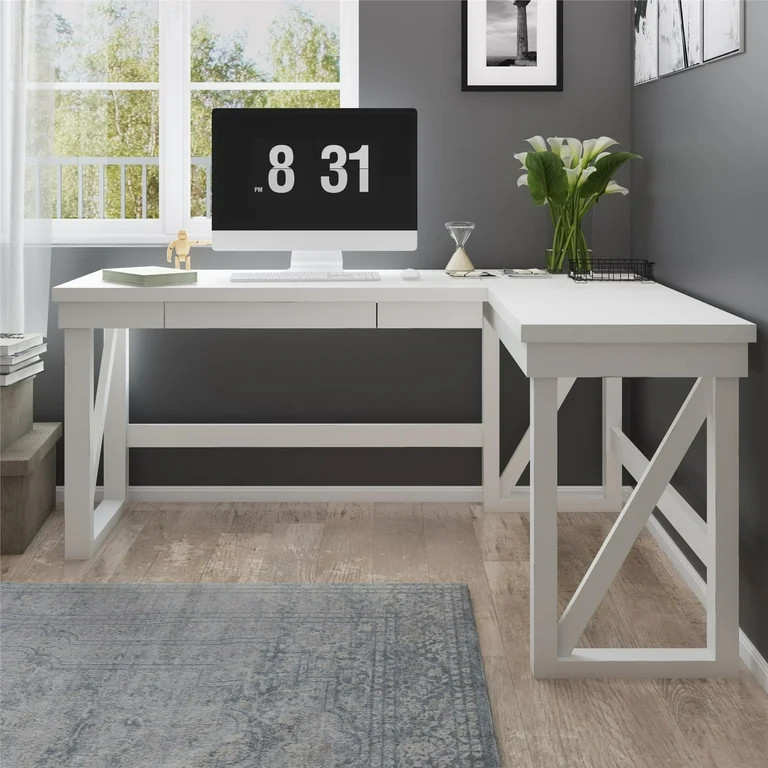 Ameriwood Home Wheaton Lift Top L Desk, White | Walmart (US)