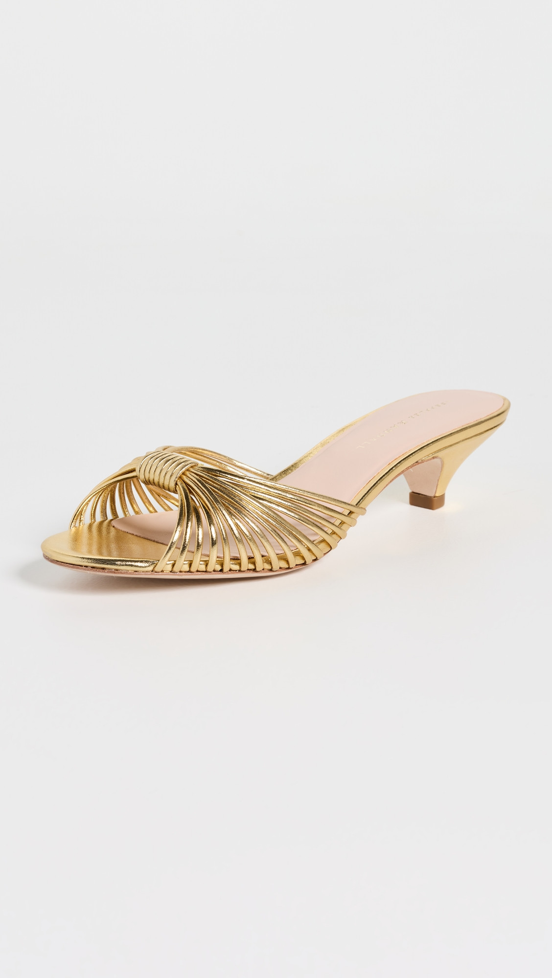 Loeffler Randall Dixie Strappy Kitten Heel Sandals Gold 11 | Shopbop