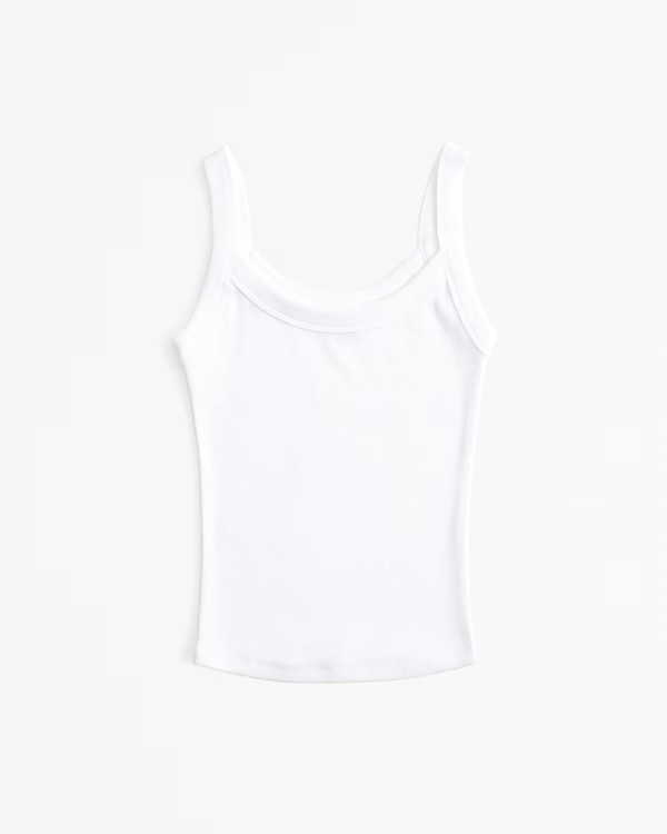 Women's Essential Tuckable Straight-Neck Rib Tank | Women's Tops | Abercrombie.com | Abercrombie & Fitch (US)