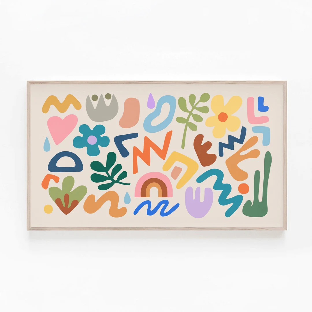 Samsung Frame TV Art Colorful, Abstract Shapes Contemporary Art, Samsung Frame TV Art Modern, Mat... | Etsy (US)