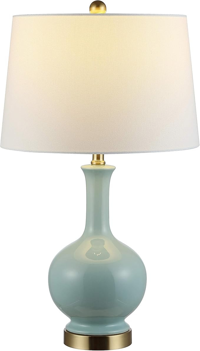 SAFAVIEH Lighting - Bowie 26-Inch Ceramic Table Lamp - Robin's Egg Blue - Transitional Sculpted B... | Amazon (US)