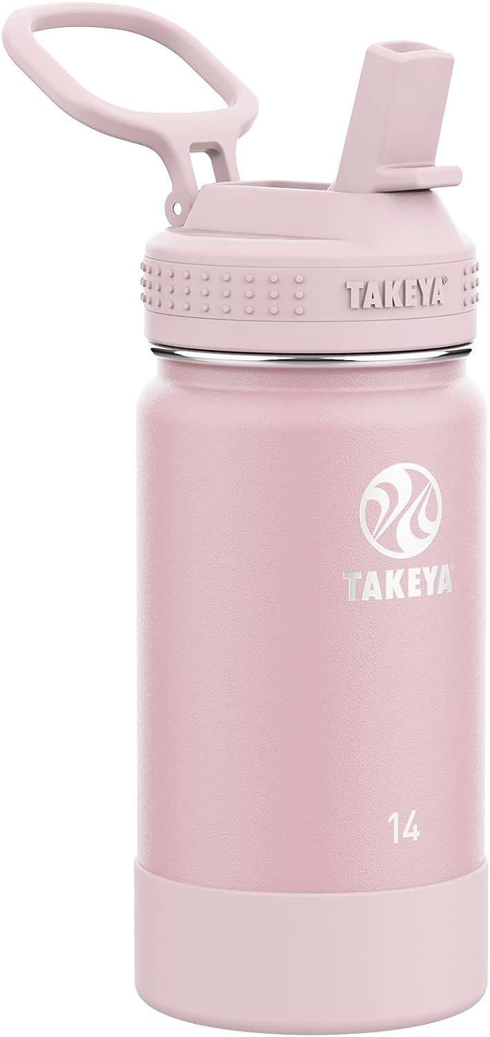 Takeya Active Kids Insulated Bottle with Straw Lid, 14 Ounce, Atlantic/Sail Blue | Amazon (US)