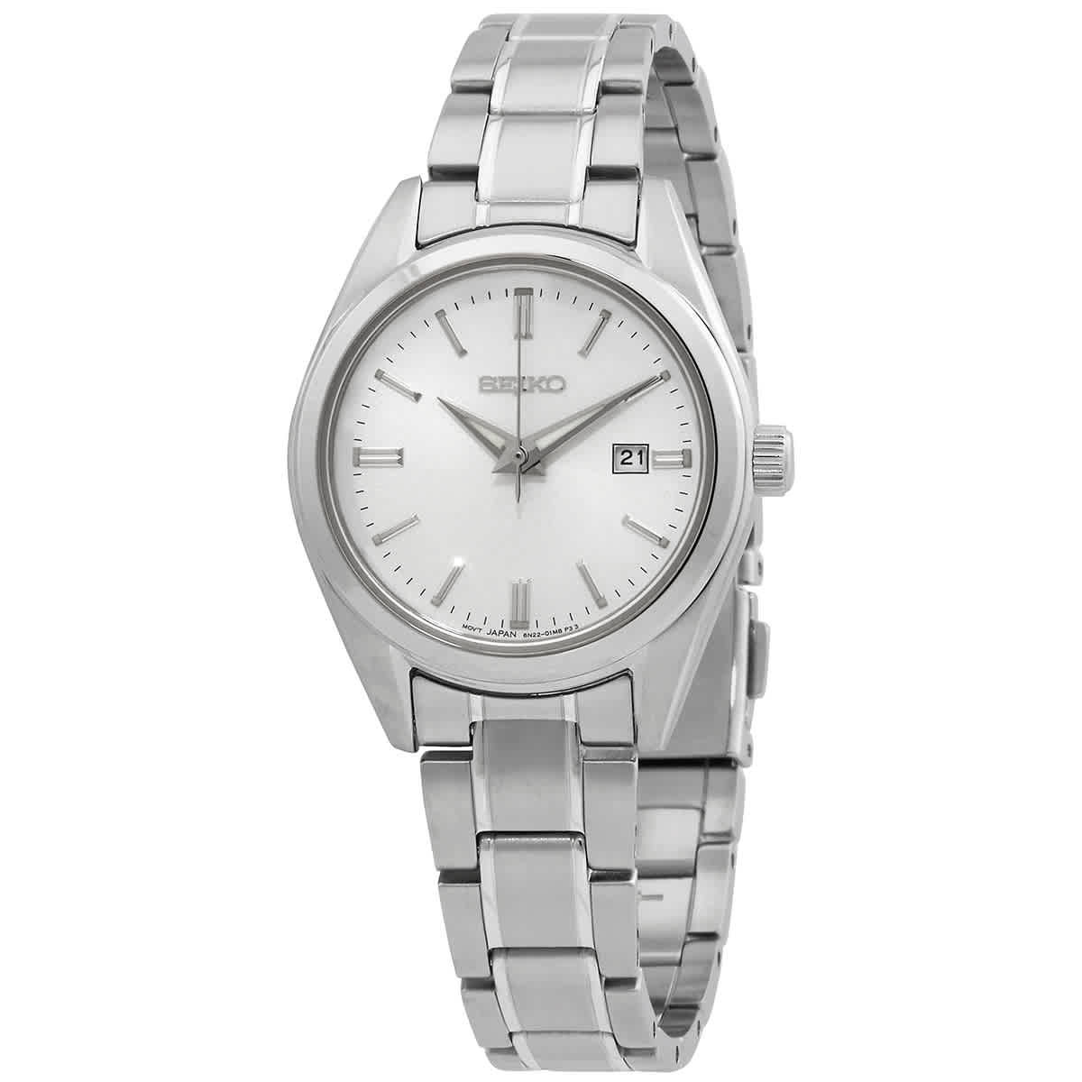 Seiko Essentials Quartz Silver Dial Ladies Watch SUR633P1 | Jomashop.com & JomaDeals.com