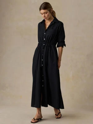 Heirloom Dobby Catalina Dress - Black | Faherty