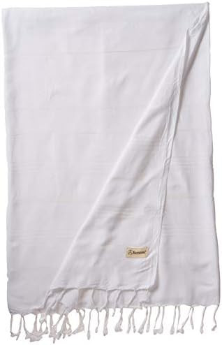 Bersuse 100% Cotton Anatolia XL Throw Blanket Turkish Towel - 61x82 Inches, White | Amazon (US)
