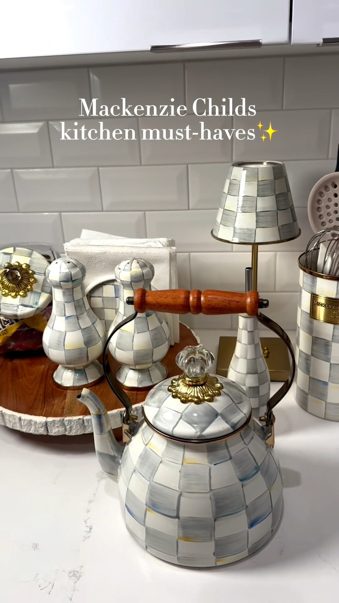 If you want your kitchen to look instantly chic, MacKenzie-Childs is the move.
The kettle, counter lamp, utensil holder, salt & pepper set, napkin holder… it all pulls the space together 🤍. Perfect gifts or home upgrades for the holidays! Linking some of my other design favorites as well! 


#LTKHoliday #LTKHome #LTKGiftGuide