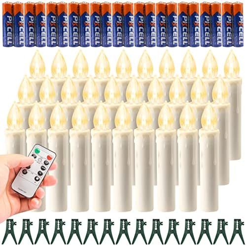 20 Pack LED Battery Taper Candles, (Remote and Timer) 20 Batteries Included 4 Modes Powered Flame... | Amazon (US)