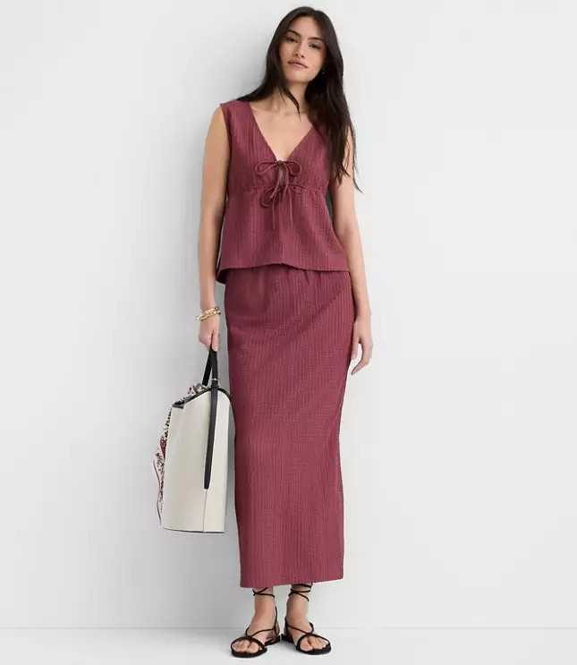 Textured Column Midi Skirt | LOFT