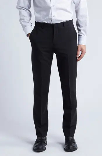 Trim Fit Flat Front Stretch Wool Dress Pants | Nordstrom