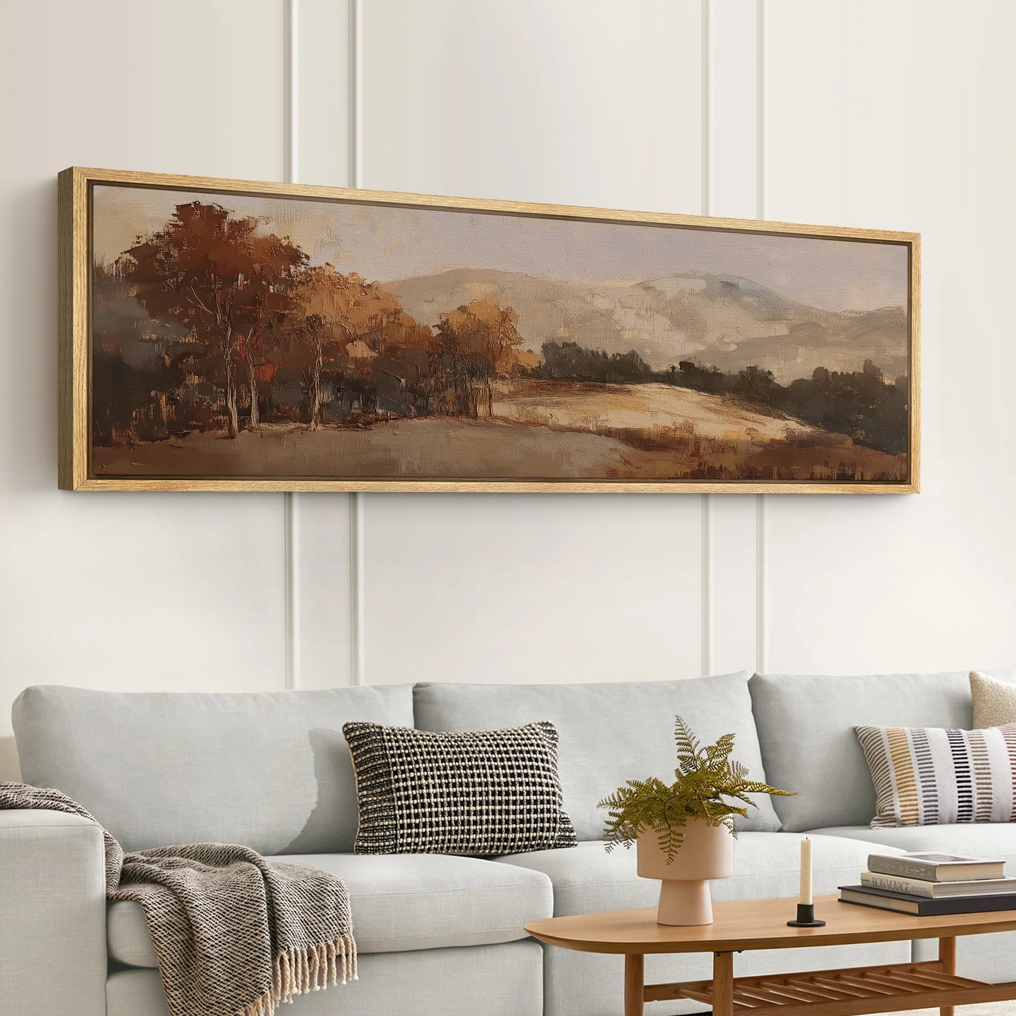 Brown Forest Tree Landscape Artwork, Neutral Autumn Wall Pictures, Giclee Canvas Digital Print Ex... | Wayfair North America
