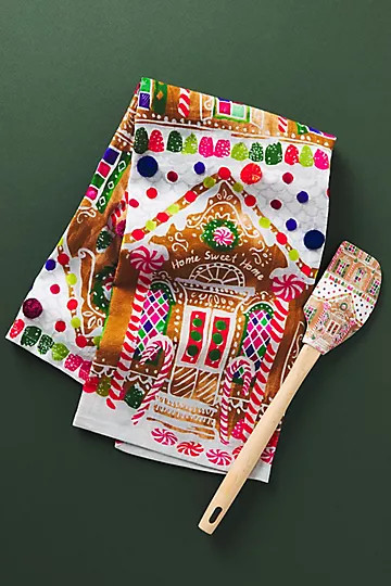 Gingerbread Lane Dish Towel | Anthropologie (US)