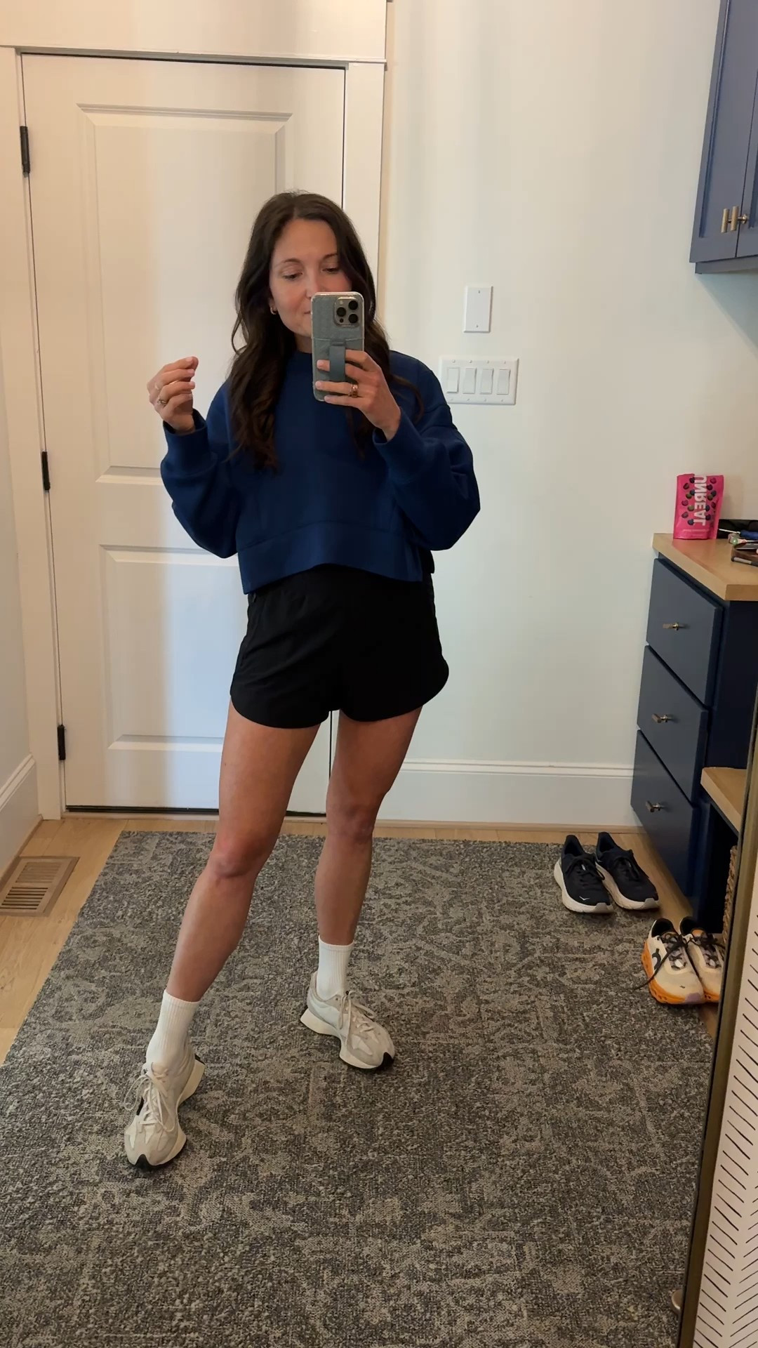 My WFH spring/summer uniform - shorts with a sweatshirt. 

#LTKActive #LTKSeasonal