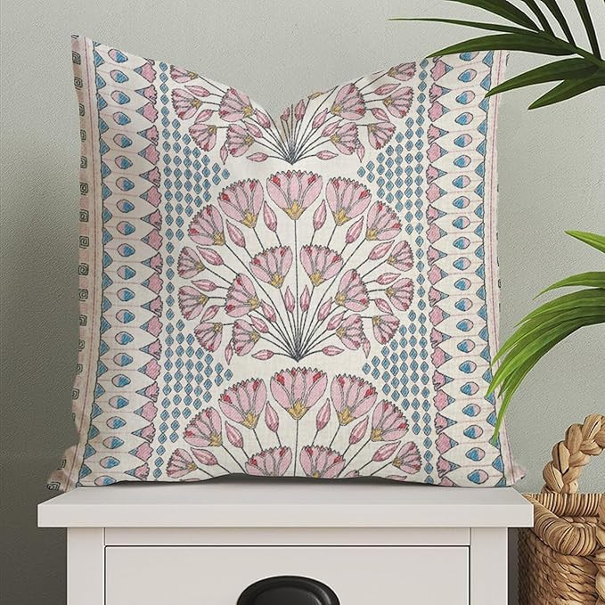 Pillow Cover Anna French Cairo Pink and Coral Floral Fabric Custom Pillowcase Cushion Cover Decor... | Amazon (US)